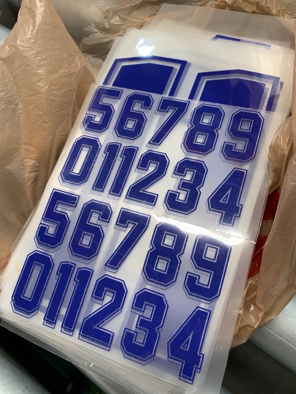 Photo 1 of (used)(please see all images) Glenmal 88 Sheets 968 Pcs Iron on Numbers for Jersey T-Shirt Heat Transfer Numbers 0-9 for Fabric Clothing
