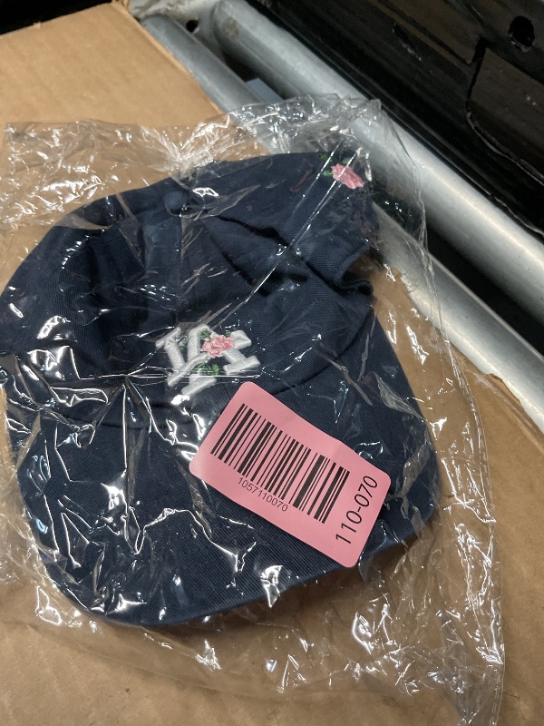 Photo 1 of '47 Los Angeles Dodgers Thorn Clean Up Dad Hat Baseball Cap - Navy/Pink Rose