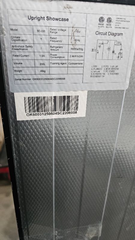 Photo 1 of ***PARTS ONLY***BINGERMA 6.5 Cu.Ft Commercial Beverage Refrigerator Glass Door Upright Drink Cooler Display Fridge with Adjustable Shelves and LED Light for Restaurant Bar Store Office