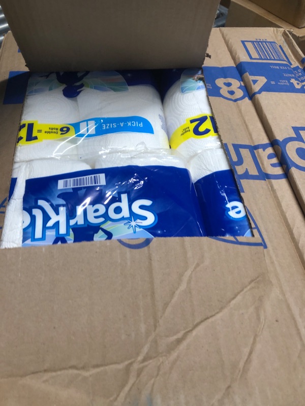 Photo 1 of FOUR PACKS Sparkle Pick-A-Size Paper Towels, 6 Double Rolls = 12 Regular Rolls, Everyday Value Paper Towel With Full And Half Sheets