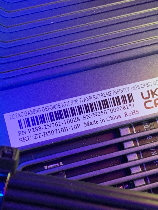 Photo 1 of ***NOT FUNCTIONAL, PARTS ONLY***Corsair Vengeance i7500 Gaming PC – Liquid Cooled Intel Core i7-14700KF CPU – NVIDIA GeForce RTX 5070Ti GPU – 32GB Vengeance RGB DDR5 Memory – 1TB M.2 SSD – Black