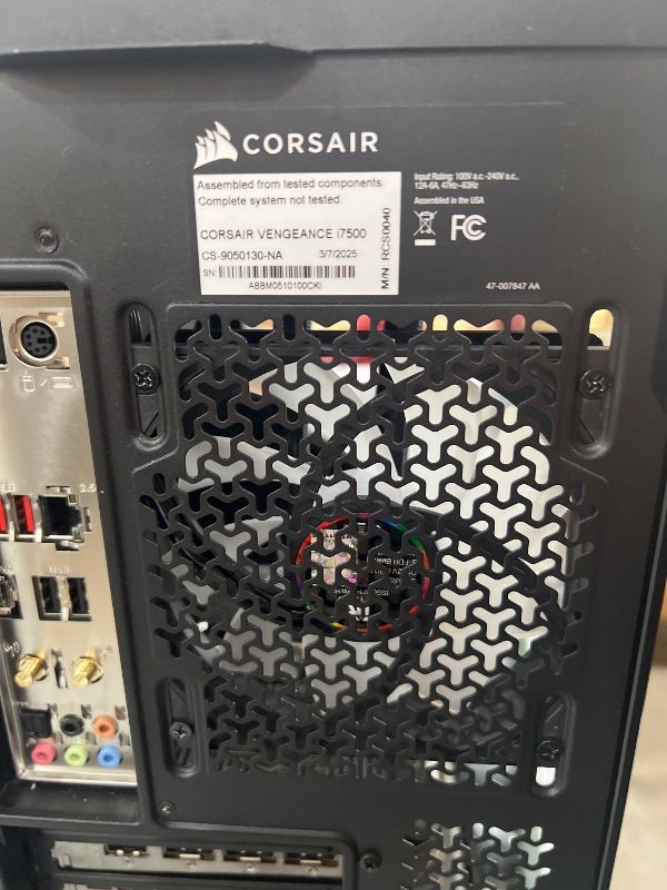 Photo 1 of ***NOT FUNCTIONAL, PARTS ONLY***Corsair Vengeance i7500 Gaming PC – Liquid Cooled Intel Core i7-14700KF CPU – NVIDIA GeForce RTX 5070Ti GPU – 32GB Vengeance RGB DDR5 Memory – 1TB M.2 SSD – Black