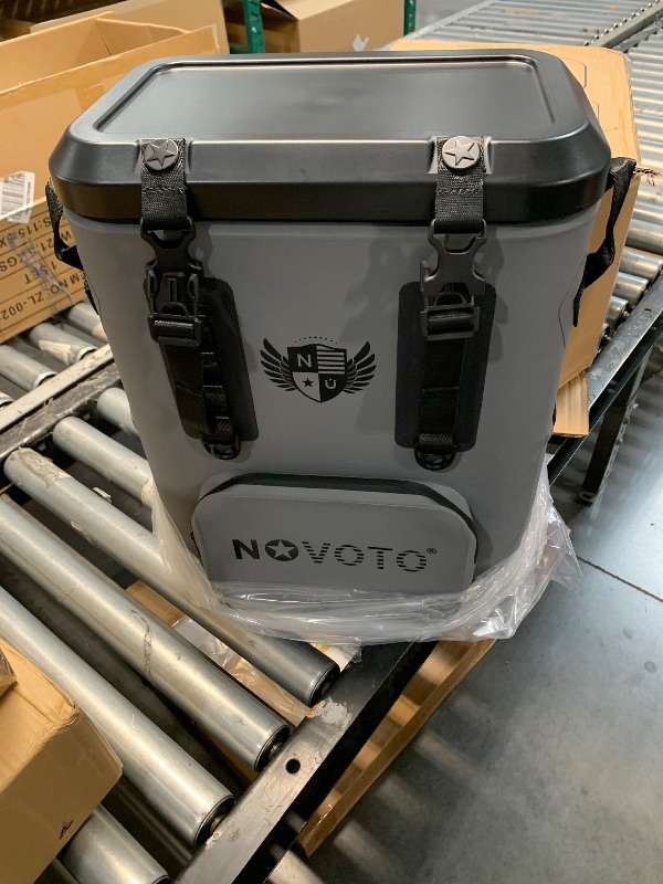 Photo 1 of Novoto Magnetic Backpack Cooler 30 Can, Zipperless Soft Sided Cooler Bag for Men & Women, Insulated Portable Ice Chest Box for Tailgating, Beach, Lunch, Picnic, Kayak (Gray)