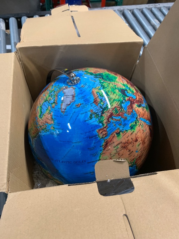 Photo 1 of (MaJAOR DAMAGE FOR P;ARTS) Interactive World Globe for Adults - Large 13 Inch Globe with Stand - Earth Globe with Illuminated Constellations Light Up at Night - Geographic Map for Kids - Educational Learning Gift - Compass to navigate it!