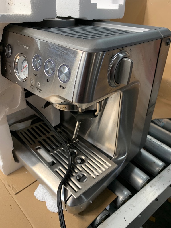 Photo 1 of (minor damage) (untested) Breville Barista Express Espresso Machine BES870XL, Brushed Stainless Steel