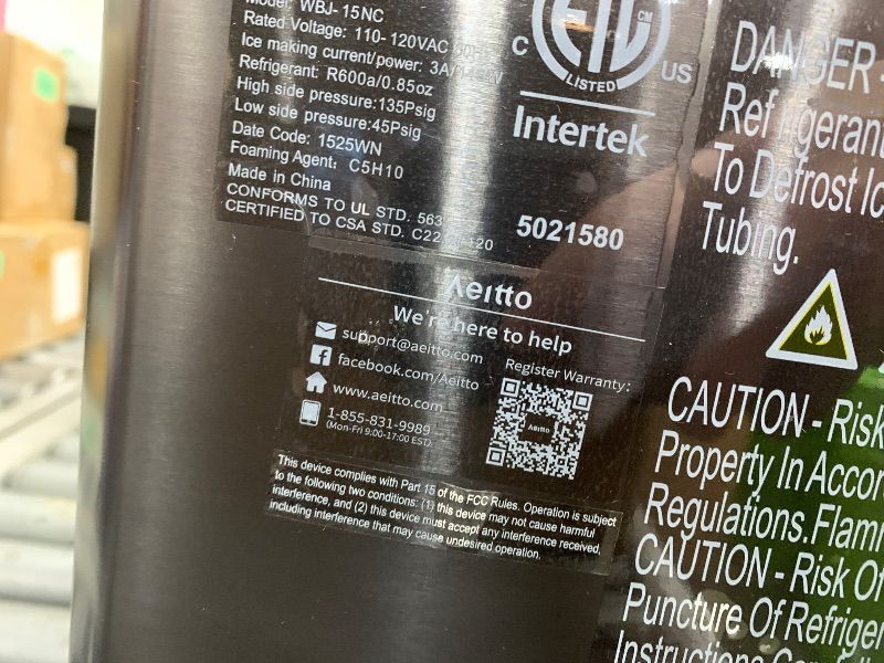 Photo 1 of **************FOR PARTS ONLY, DOES NOT MAKE ICE*************
Aeitto Nugget Ice Maker Countertop, 55lbs/Day, Large Capacity Chewable Ice Maker, Rapid Ice Release in 5 Mins, Self-Cleaning with Stainless Steel Housing Ice Machine for Home Office and Party, B