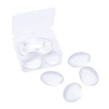 Photo 1 of 20 Pcs Transparent Oval Glass Cabochons for Jewelry Making