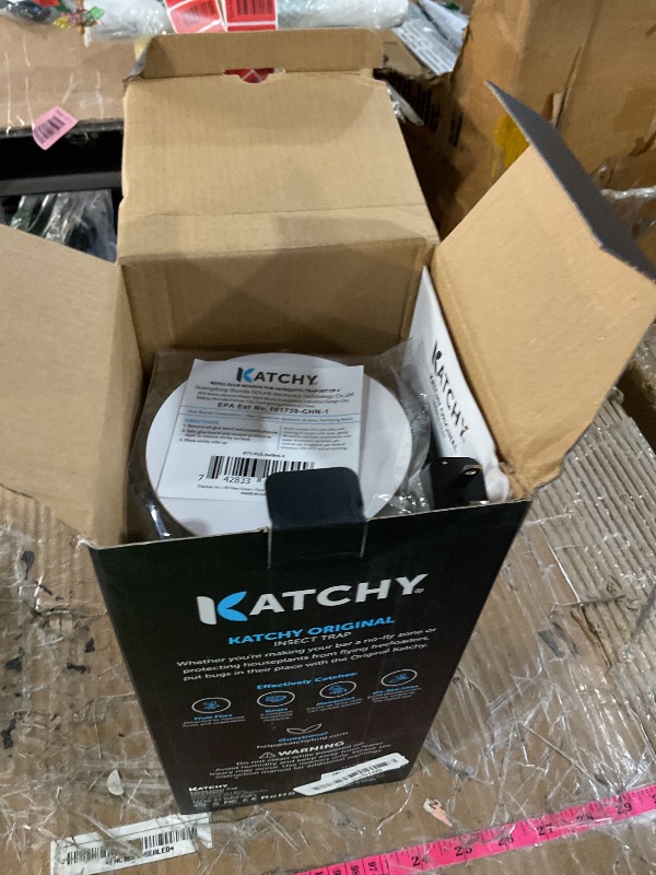 Photo 1 of (used/fair) Katchy Indoor Insect Trap - Catcher & Killer for Mosquitos, Gnats, Moths, Fruit Flies - Non-Zapper Traps for Inside Your Home - Catch Insects Indoors with Suction, Bug Light & Sticky Glue (Black)