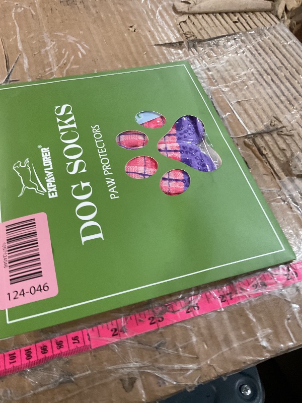 Photo 1 of ***(BLACK)***EXPAWLORER Dog Socks to Prevent Licking Paws,4 Pcs Double Sided Anti Slip Dog Socks with Grippers,Dog Shoes Grips for Hardwood Floors,Dog Booties for Small Medium Large Senior Dogs,Pink Purple S