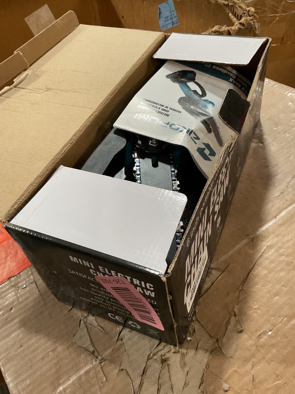 Photo 1 of **PARTS ONLY** **NONFUNCTIONAL** 6 Inch Cordless Electric Mini Chainsaw, Handheld Battery Powered Pruning Saw, branch cutter, Yard Work Garden Tool (One Battery&Chain)