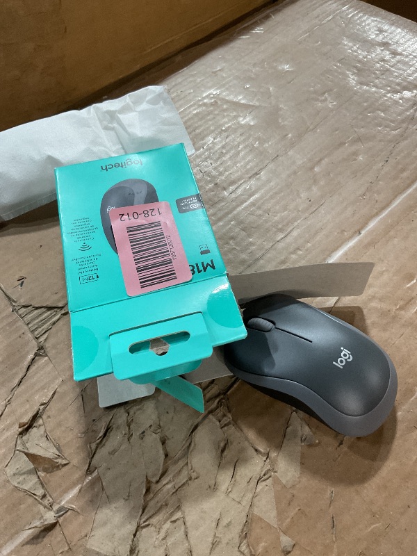 Photo 1 of Logitech M185 Wireless Mouse, 2.4GHz with USB Mini Receiver, 12-Month Battery Life, 1000 DPI Optical Tracking, Ambidextrous PC/Mac/Laptop - Swift Grey