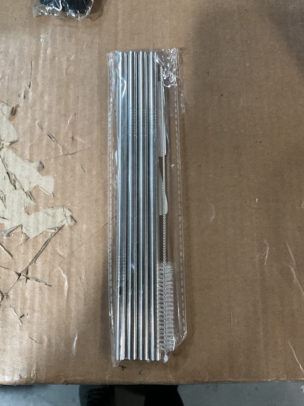 Photo 1 of [Pointed Design] ALINK Stainless Steel Metal Boba Straws,medium wide Reusable Smoothie Straws for Bubble Tea/Tapioca Pearl, 4 Straws + 2 Cleaning Brush + 1 Case