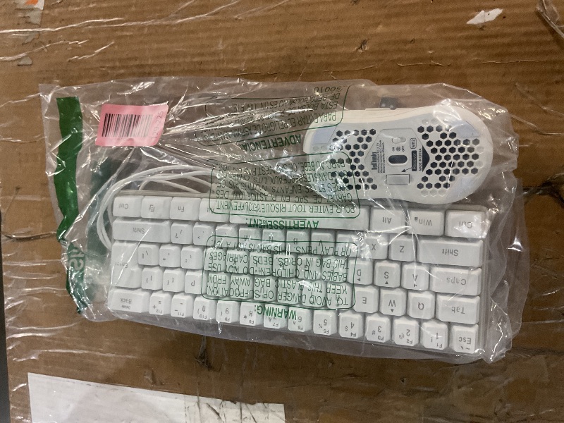 Photo 1 of ***(PARTS ONLY/ NON FUNCTIONAL/ MISSING PARTS)***
RedThunder 60% Wireless Gaming Keyboard and Mouse Combo, 2500mAh Rechargeable Battery, Ultra-Compact Small RGB Mechanical Feel Keyboard, Lightweight Honeycomb Optical Mouse for Gaming/Business, White