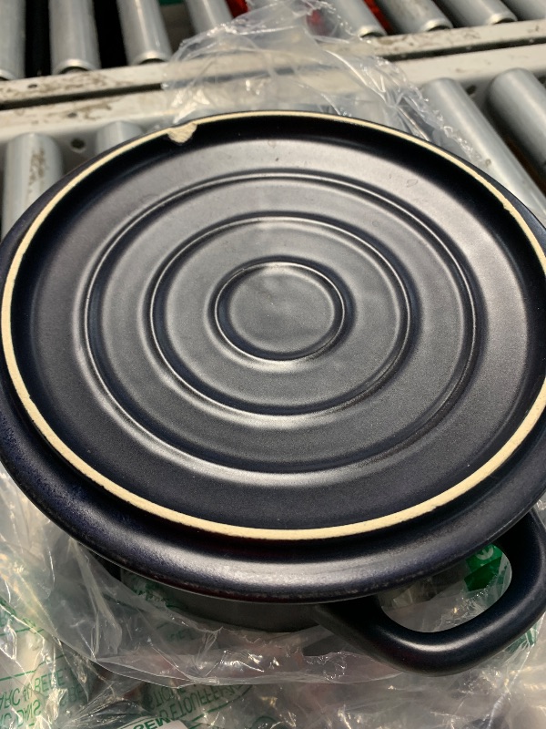 Photo 1 of (see images for damage) LE TAUCI 3 Quart Ceramic Dutch Oven - Lightweight, Non-Toxic, No Seasoning Needed- Oven, Microwave & Dishwasher Safe