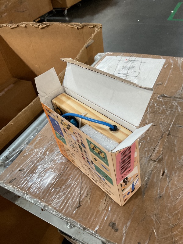 Photo 1 of (USED/FAIR) (MISSING BATTERY) Iabedi Busy Board, Montessori Toy for 1-3 Years Old, Wooden Toddler Sensory Travel Toy, Ideal Gift for 1+ Year Old Boys (Busy Board Plus V2), Medium, Yellow