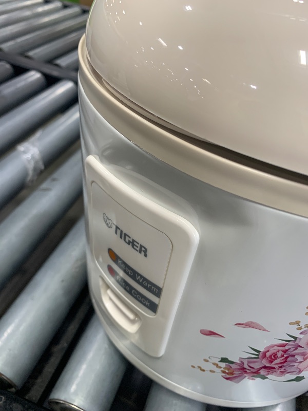 Photo 1 of ***Parts Only ***Tiger JAZ-A18U-LF 10 Cup Capacity White Rice Cooker with Non-Stick Inner Pot, Retractable Power Cord, and Keep Warm up to 12 hours (Flower)
