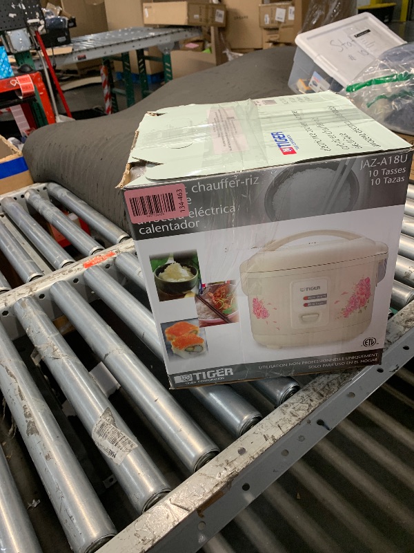 Photo 1 of ***Parts Only ***Tiger JAZ-A18U-LF 10 Cup Capacity White Rice Cooker with Non-Stick Inner Pot, Retractable Power Cord, and Keep Warm up to 12 hours (Flower)