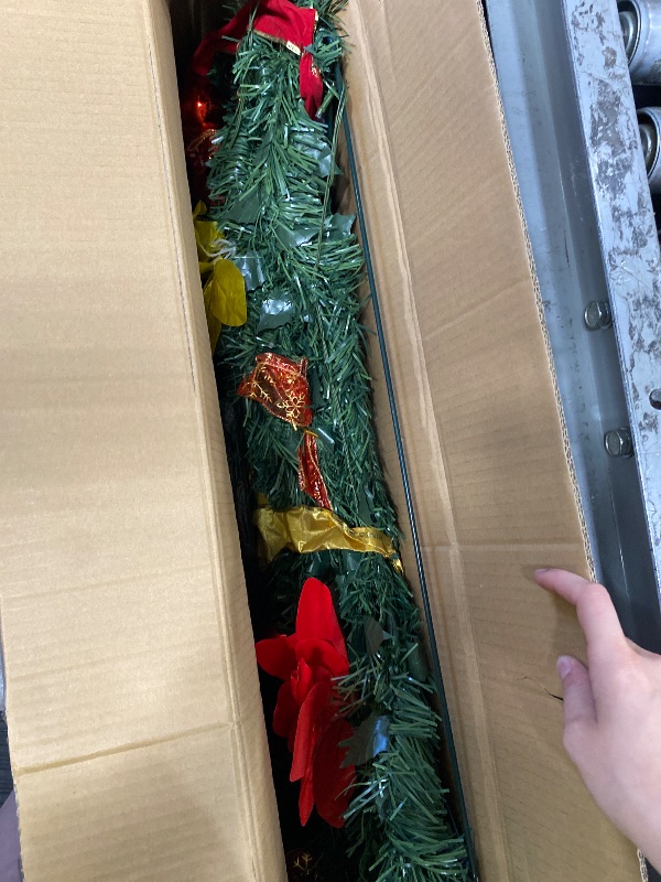 Photo 1 of **MISSING SOME PIECES** Superstar Santa Pop-Up Christmas Tree, 7FT, Pre-Lit w/ 200 LED Lights, AS SEEN ON TV, Santa Projects North Star, Opens Instantly, Fully Decorated, 7 Colors, 32 Modes w/Remote, Stores Flat