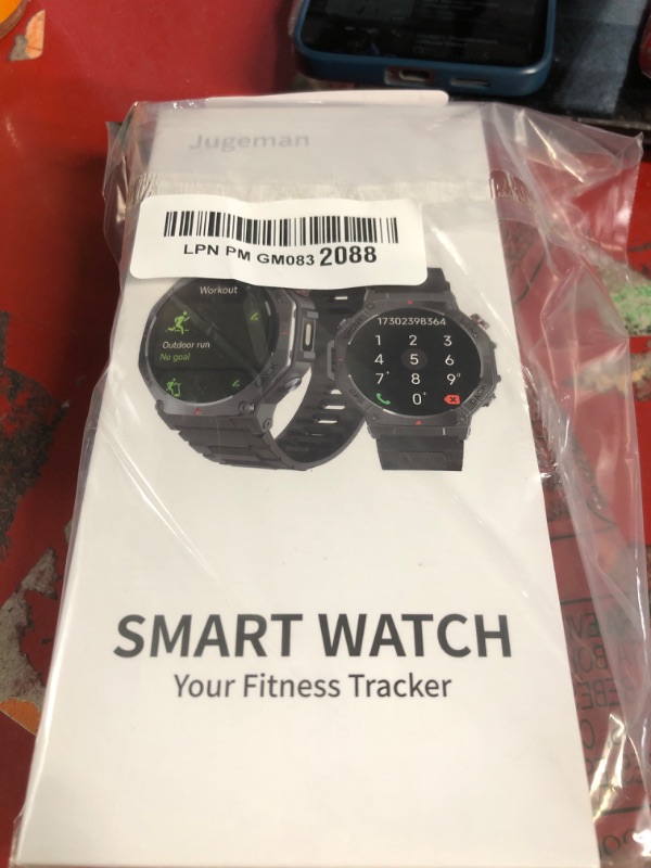 Photo 1 of **MISSING CHARGER** Military Smart Watch for Men Built-in GPS with LED Flashlight Compass, 1.43" AMOLED Display 5ATM Waterproof Fitness Tracker with Heart Rate/Sleep/Blood Oxygen, Watches for Android/iPhone, Black