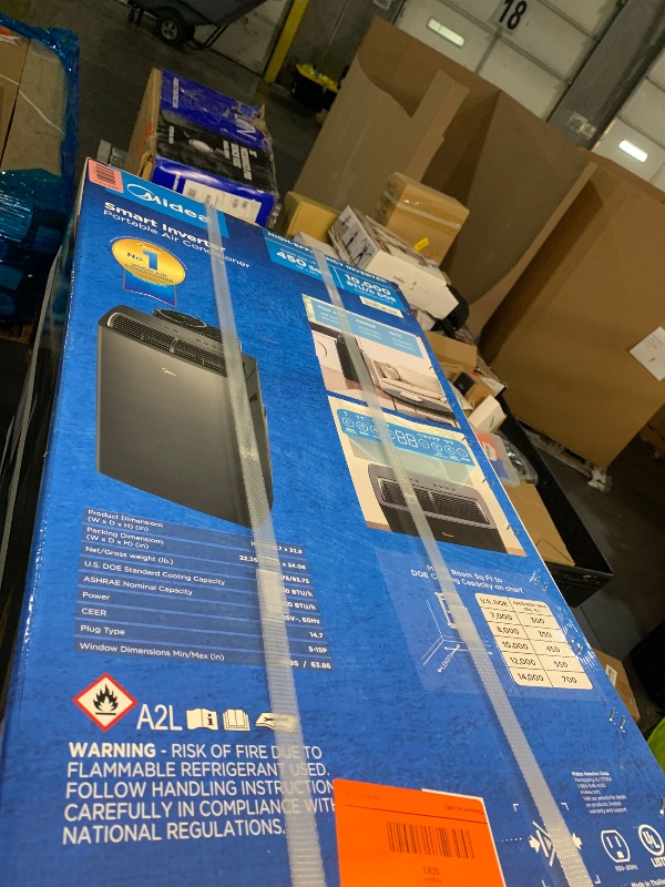 Photo 1 of ***FACTORY SEALED - OPENED FOR INPSECTION***Midea Duo 12,000 BTU (10,000 BTU SACC) High Efficiency Inverter, Ultra Quiet Portable Air Conditioner, Cools up to 450 Sq. Ft., Compatible with Alexa/Google Assistant, Includes Remote, 2026 NEW