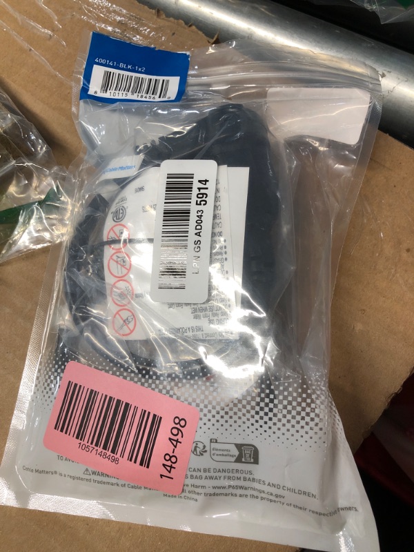 Photo 1 of [ETL Listed] Cable Matters 2-Pack 16 AWG 360° Rotating Flat Plug Short Extension Cord - 1ft, 13A/1625W, Low Profile 3 Prong Power Extension Cords, NEMA 5-15P to NEMA 5-15R, Black