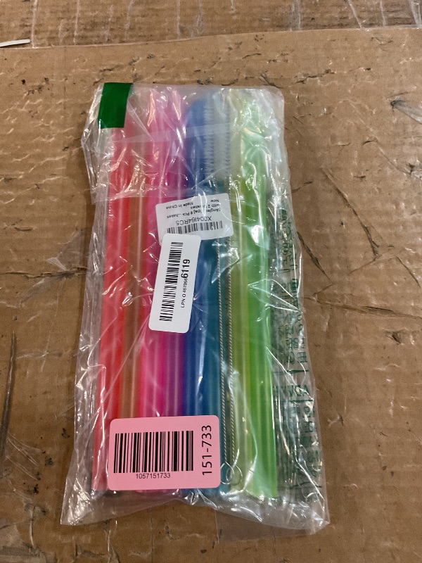 Photo 1 of [Angled Tips] 8 Pcs Reusable Jumbo Wide Boba Straws & Smoothie Straws, Multi Colors Reusable Straw, BPA FREE Food-Grade Tritan Plastic Straw for Bubble Tea(Tapioca Boba Pearls) Milkshakes w/ 2 Brushes