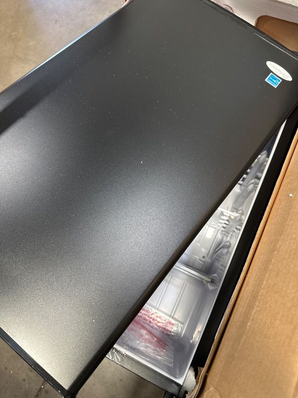Photo 1 of *** PARTS ONLY *** roomwell E-Star 3.3 Cu Ft Mini Fridge without Freezer - AUTO DEFROST, Reversible Single Door, Glass Shelf Refrigerator - A Space-Saving Marvel for Your Bedroom, Dorm, and Office