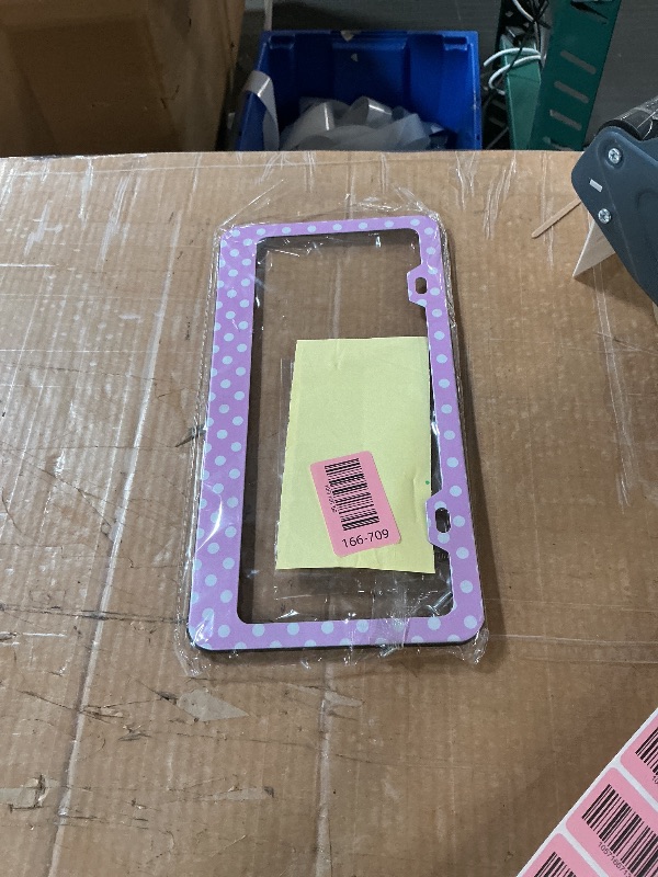 Photo 1 of ** only comes with one **
Pink Polka Dot License Plate Frame, 2 Pcs Classic White Dots Pattern Decorative Car Tag Holder, Cute Retro Style Metal Plate Covers for Women Girls with Car Door Handle Bow Films