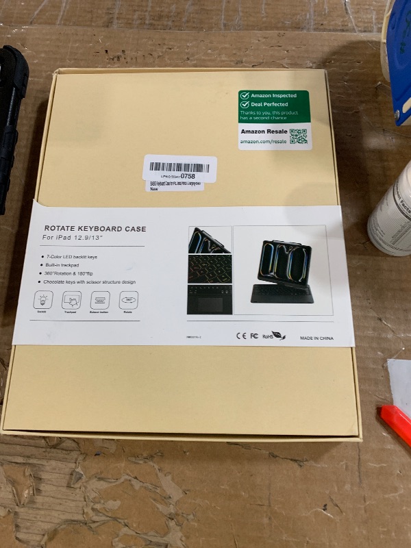 Photo 1 of **KEY 5 IS BROKEN** BABG Keyboard Case for iPad Air 13 inch(M3/M2)&iPad Pro 13(M5/M4),iPad Pro 12.9(6th/5th /4th/3rd Gen) Case with Keyboard,360° Rotatable,Toupad,Backlits,Pencil Charging-Black