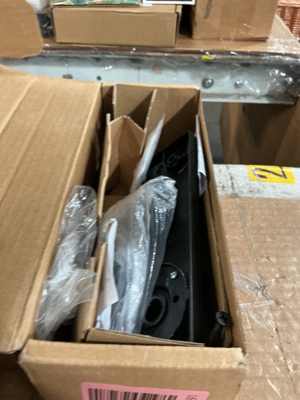 Photo 1 of ***MISSING PARTS***
Kwikset Caerus Front Door Lock Handle and Deadbolt Set, Entry Handleset Exterior with Interior Reversible Lever, Matte Black, Dummy Deadbolt Double Door Security, with Microban Protection