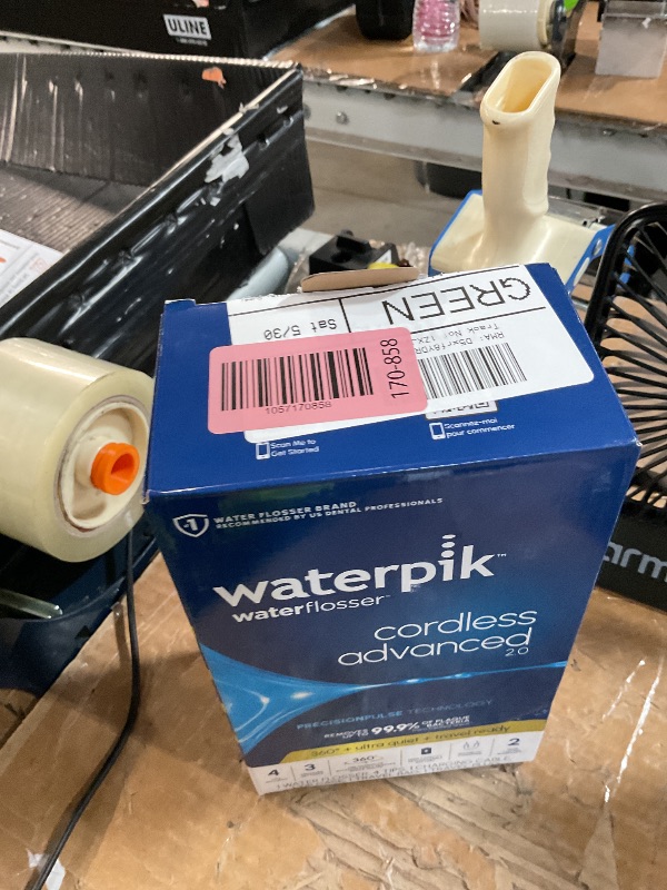 Photo 1 of **MISSING TIPS AND CHARGER** Waterpik Cordless Advanced 2.0 Water Flosser For Teeth, Gums, Braces, Dental Care With Travel Bag and 4 Tips, ADA Accepted, Rechargeable, Portable, and Waterproof, Gray WP-587, Packaging May Vary