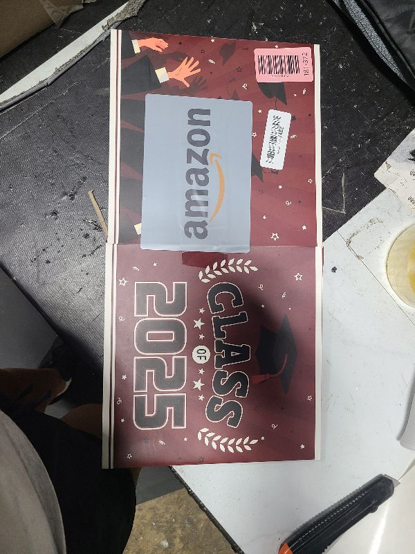 Photo 1 of 2025 Graduation Party Plastic Backdrop - 65" x 32.7" Congrats Grad Banner in Maroon, Large Class of 2025 Decorations, Photography & Grad Party Supplies