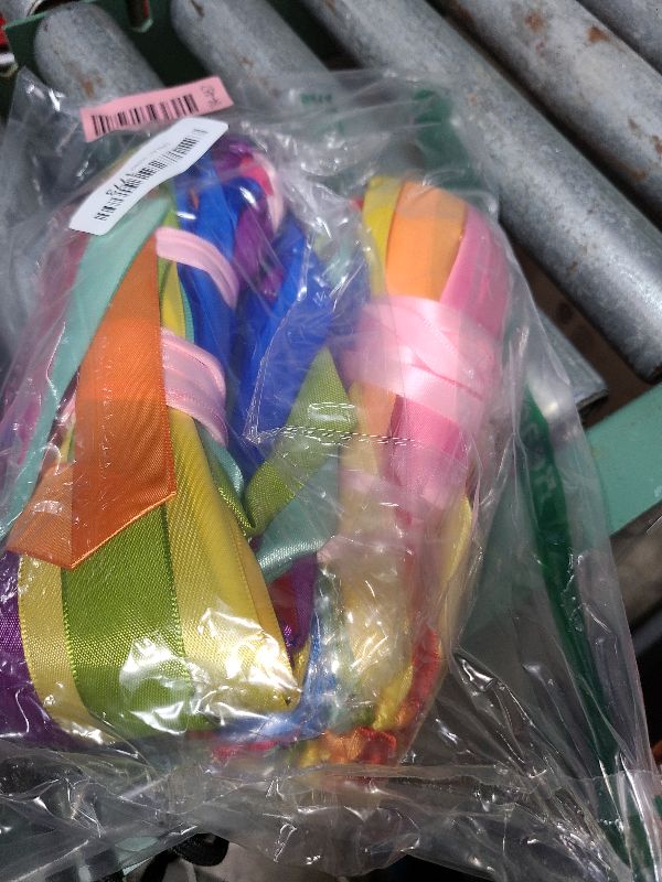 Photo 1 of 2 Packs Rainbow Ribbon Tassel Garland, Pre Assembled Colorful Garland Banner 40x14 Inch Banner Backdrop for Classroom Decor, Wall Window, Weddings, Baby Showers, and Birthdays Parties