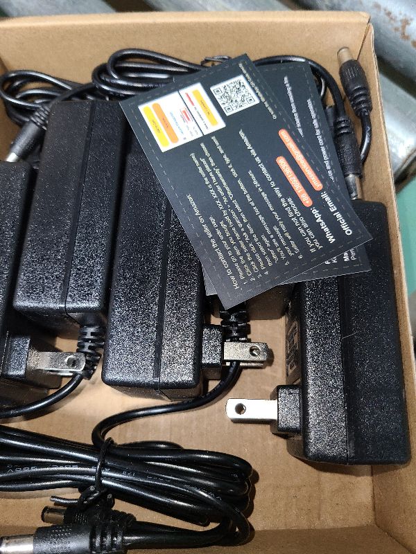 Photo 1 of 24V Power Supply, 24 Volt 2A 48W LED Power Supply Adapter, AC 100-240V to DC 24V Converter Transformer for LED Strip Lights, Wall Plug Power Supply with 5.5/2.1 DC Female Connector (5 Pack)