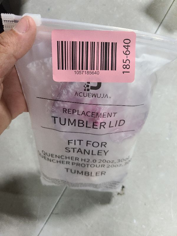 Photo 1 of 2PC Replacement Leak Proof Tumbler FLIP Lid With Straw - Fit For Stanley ProTour Quencher and Quencher H2.0 20oz,30oz Tumbler (CREAM-B AND PINK, 20oz and 30oz)