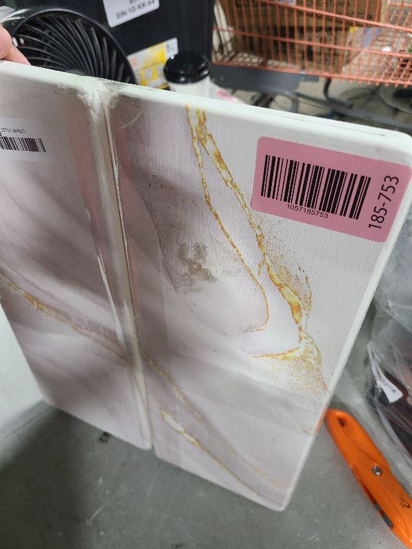 Photo 1 of 2 PCS Large Stone Dish Drying Mat for Kitchen Counter Quick Dry Stone Dishes Mats Marbled Water Absorbing Diatomaceous Earth Drying Pad for Countertop Bottles Utensils Cups (Gold White 24"x16"&8"x4")