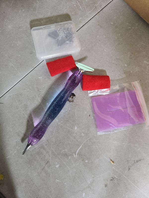 Photo 1 of 16pcs Silver Metal Tips Diamond Painting Pen Kits, 6pcs Stainless Steel Tips, 6 Glue Clays, 2 Finger Sleeves , 5D Diamond Painting Accessories Tools for DIY Craft, Comfort Grip and Faster Drilling