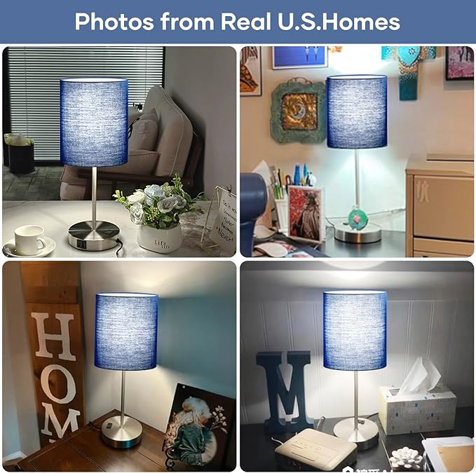 Photo 1 of **MSRP 19.99** Set of 1 Touch Control Table Lamps with 2 USB & AC Outlet, 3-Way Dimmable Bedside Nightstand Lamps for Bedroom Living Room Nursery, 800 Lumens 5000K Daylight Bulbs Included