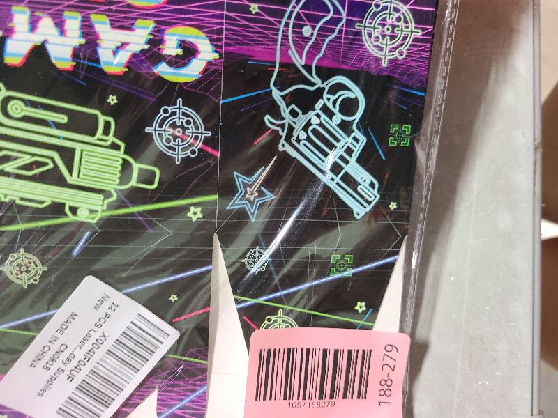 Photo 1 of 12 PCS Laser Tag Birthday Gift Boxes Neon Laser Tag Goodie Boxes for Kids' Laser Tag Birthday Decoration Laser Theme Glow Food Box Tray Table Centerpiece for Laser Tag Shooting Game Birthday Supplies