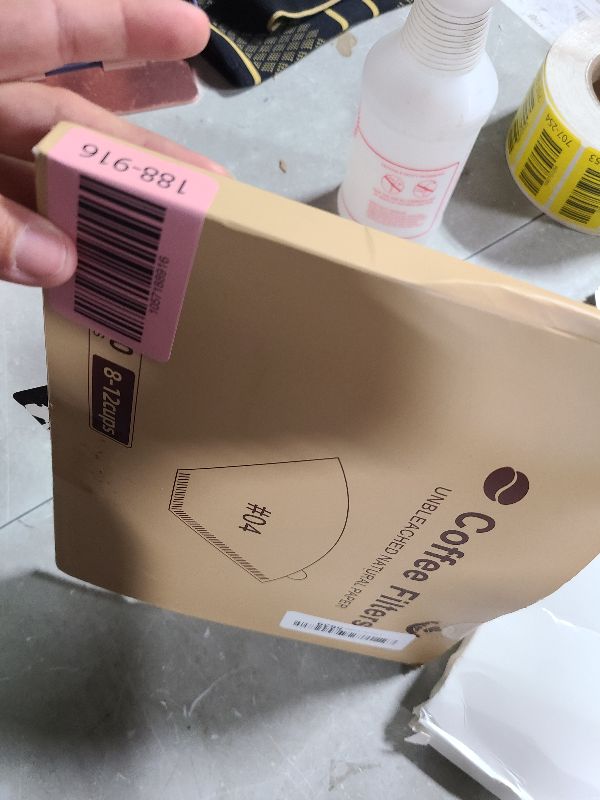 Photo 1 of 100 Count Coffee Filters #4, Premium Cone Coffee Filters 8-12 cup, Unbleached Natural Paper, Disposable Coffee Filters 4 Cone Paper for Pour Over and Drip Coffee Maker