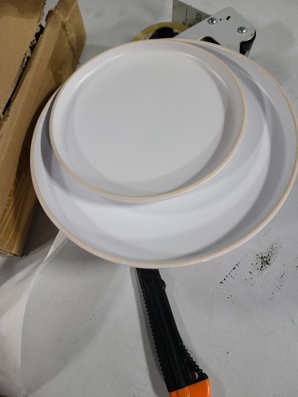 Photo 1 of 2 Pack Ceramic Plant Saucer Pot Tray 6 Inch, Planter Saucers 4 5 6 7 8 9 10 11 12 13 Inch for Indoors Outdoor, Durable Sturdy Flower Drainage drip Water Tray for Glazed Pots Base (6.4 Inch-White)