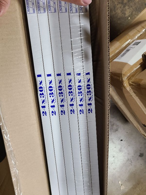 Photo 1 of 24x30x1 Air Filter Actual Size: 23.7" x 29.7" x 0.75" MERV 8 MPR 600-700 | MADE IN USA | 6-Pack | Pleated HVAC AC Furnace Replacement