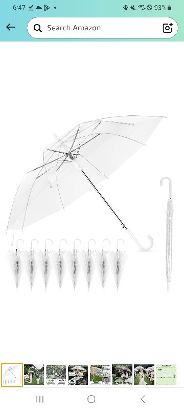 Photo 1 of
Clear Wedding Umbrellas Bulk, High-Visibility Transparent Rain Umbrella, Firm and Durable, Easy Operation, Large Clear Umbrella for Wedding Bride Groom Photography Golf Outdoor 10 pcs