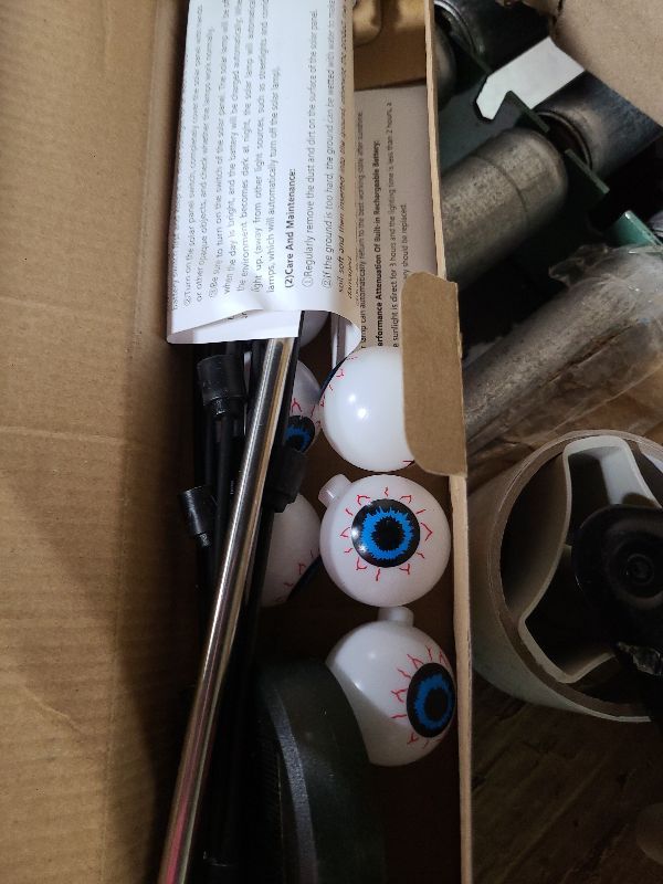 Photo 1 of 2PACK Scary Eyeballs Solar Garden Light Halloween Decorations Outdoor,Swaying Firefly with 12LED Purple Spooky Eyes Lights-Waterproof Ornaments Solar Halloween Lights for Lawn, Patio, Party Decor