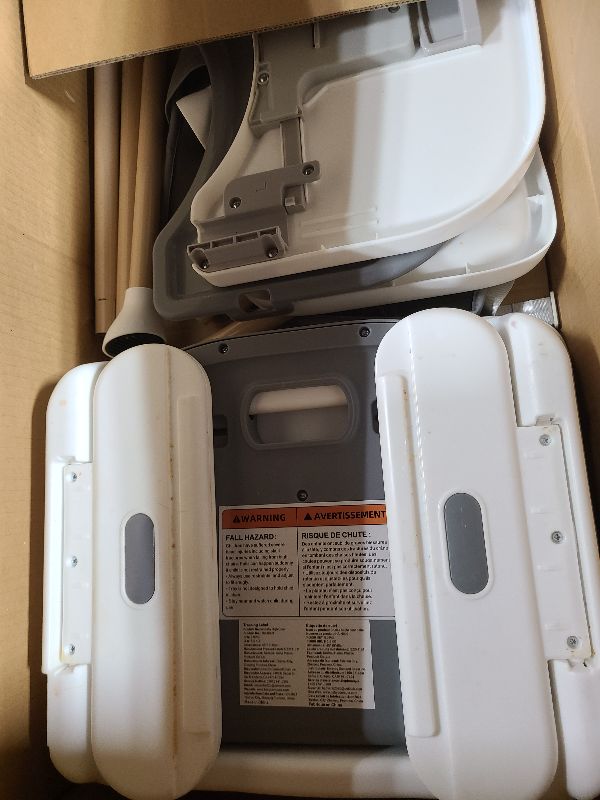 Photo 1 of 3 in 1 Baby High Chair, Portable High Chairs for Babies and Toddlers, Adjustable Convertible Infant Baby Feeding Chair Booster for Eating with Detachable Double Tray, 5 Point Harness (Gray)