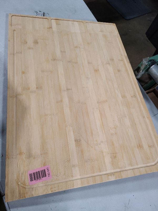 Photo 1 of 30 x 21 in Extra Large Bamboo Cutting Board and Stovetop Cover, Stove Top Cover Chopping Board with Detachable Legs and Juice Groove, Sink Cover Board, for Restaurant Kitchen Countertop