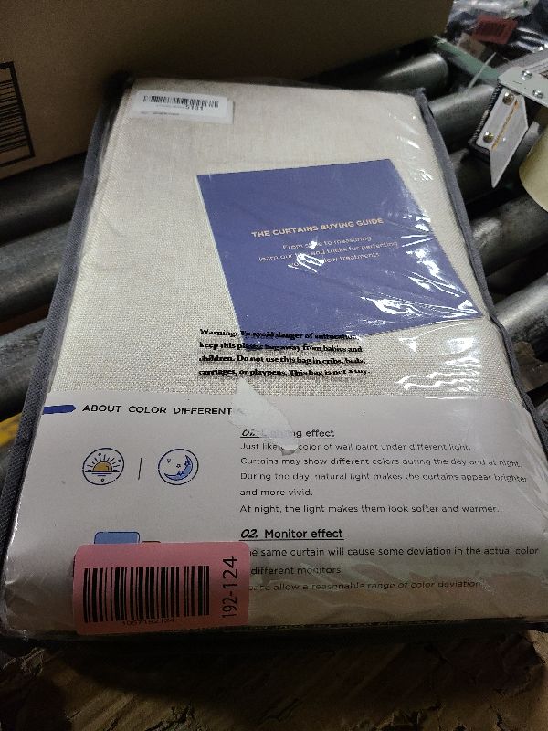 Photo 1 of 100% Blackout Shield Linen Blackout Curtains for Bedroom 84 Inches Long, Back Tab/Rod Pocket Living Room Drapes, Thermal Insulated Blackout Curtains 2 Panels Set, 50" W x 84" L, Cream