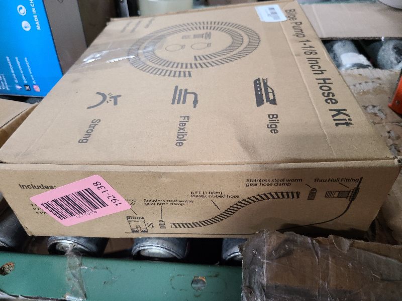 Photo 1 of 1100 GPH Automatic Boat Bilge Water Pump 12V, 1-1/8 Inch Dia Bilge Pump Plumbing Kit with 6FT Hose, 2 Clamps, Thru-Hull Fitting, Ideal for Fishing Boats, Cruisers, Runabouts, Yachts