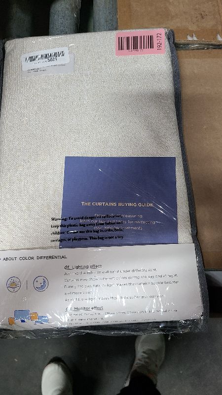 Photo 1 of 100% Blackout Shield Linen Blackout Curtains for Bedroom 84 Inches Long, Back Tab/Rod Pocket Living Room Drapes, Thermal Insulated Blackout Curtains 2 Panels Set, 50" W x 84" L, Cream
