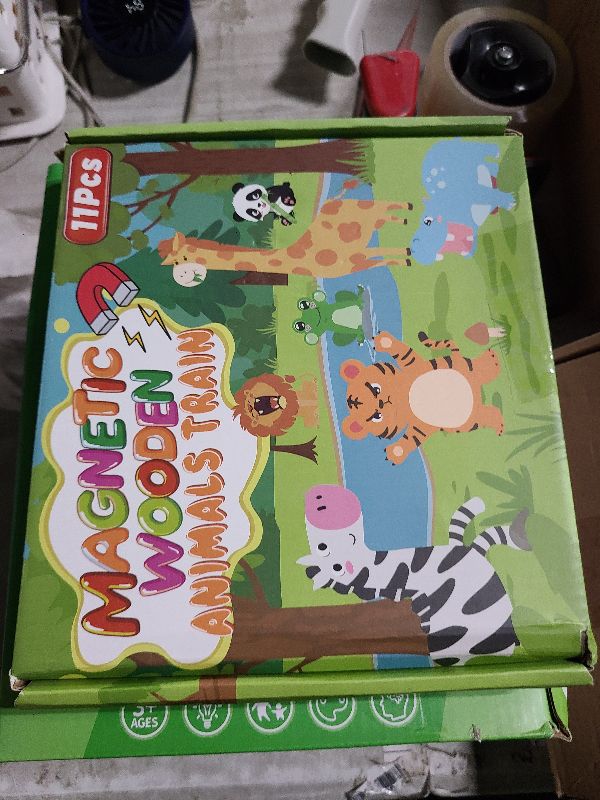 Photo 1 of 11 Pcs Magnetic Train Set Montessori Toys for 1 2 3 Years Old Toddlers Boys Girls, Wooden Animals Preschool Learning Activities Educational Sensory Toys Birthday Gifts Ages 1-3, 2-4